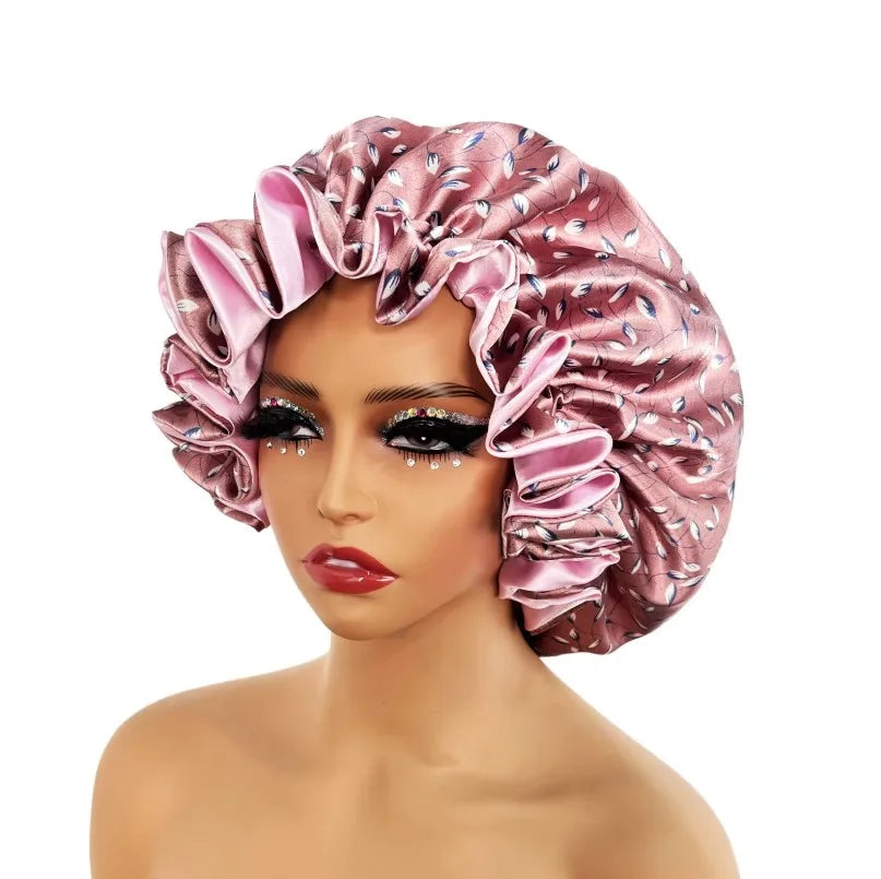 Pink New Satin Lined Bonnet Sleep Cap Bonnet