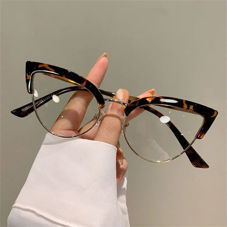 New Vintage Cat Eye Frame Eyeglasses leopard clear lens