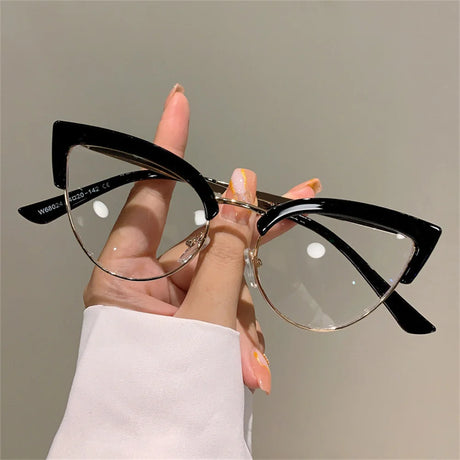 New Vintage Cat Eye Frame Eyeglasses black clear lens