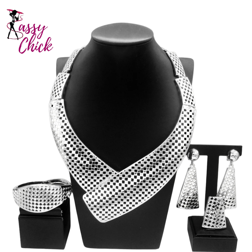 Nigeria Style Italian Round Design Women Jewelry Set Sassy Chick Logo
