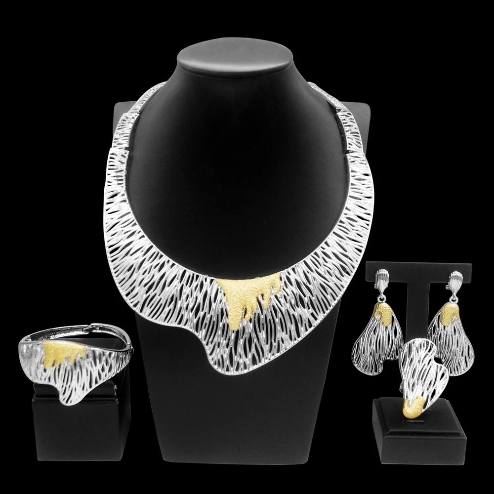 Silver nigeria style jewelry set