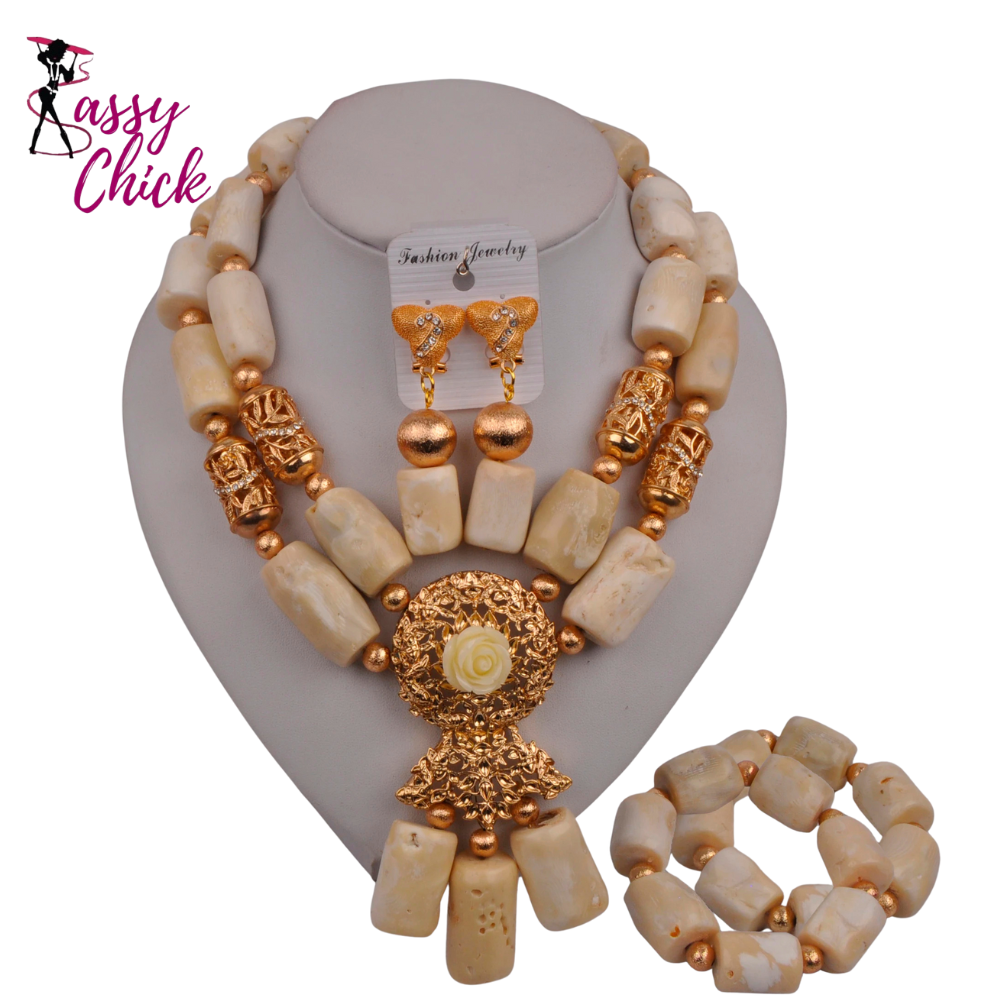 Nigerian Beads Jewelry Set Sass Chick Logo