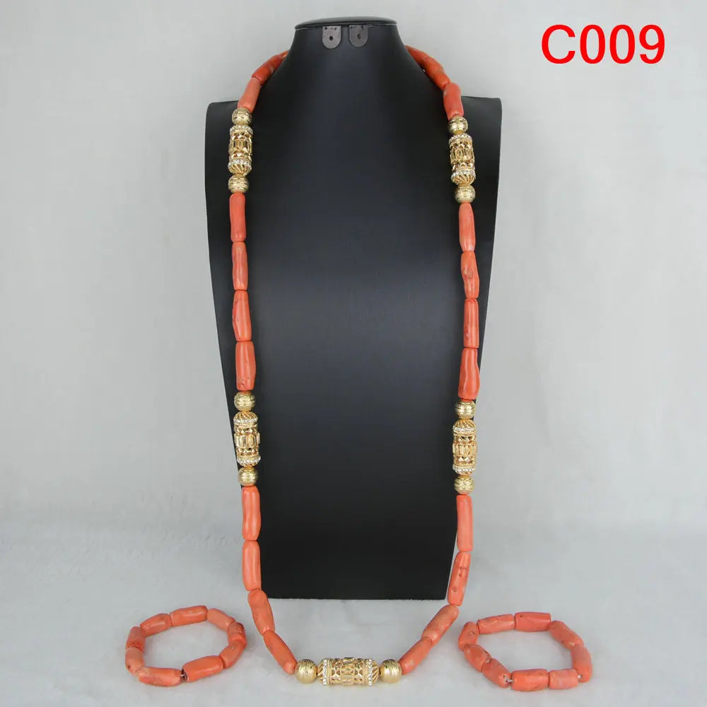 Nigerian Coral Beads Wedding Jewelry Set