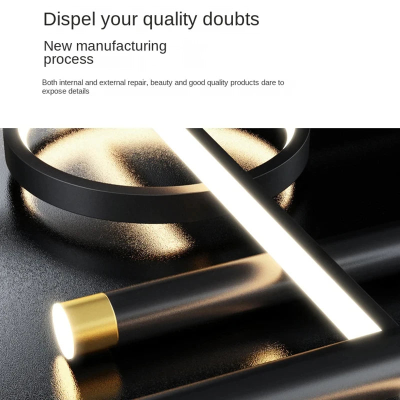 Modern Nordic LED pendant lamp hanging above a dining table or bar counter