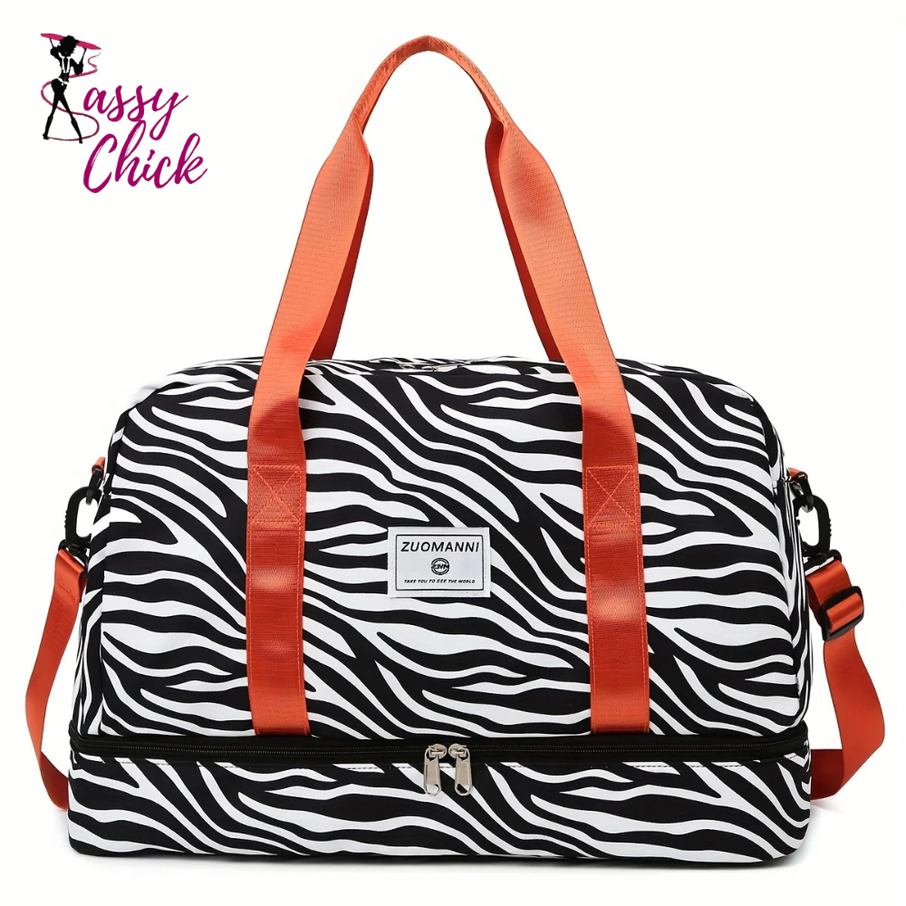 Nylon Large Capacity Travel Duffle Bag Sassy Chick Logo