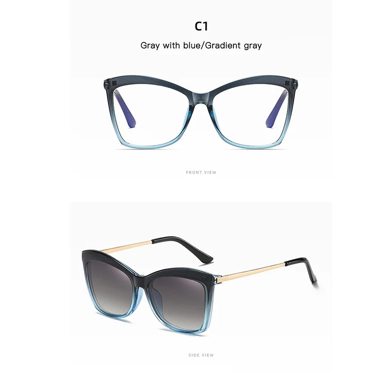 Blue Optical Magnetic Polarized Short-sighted Glasses