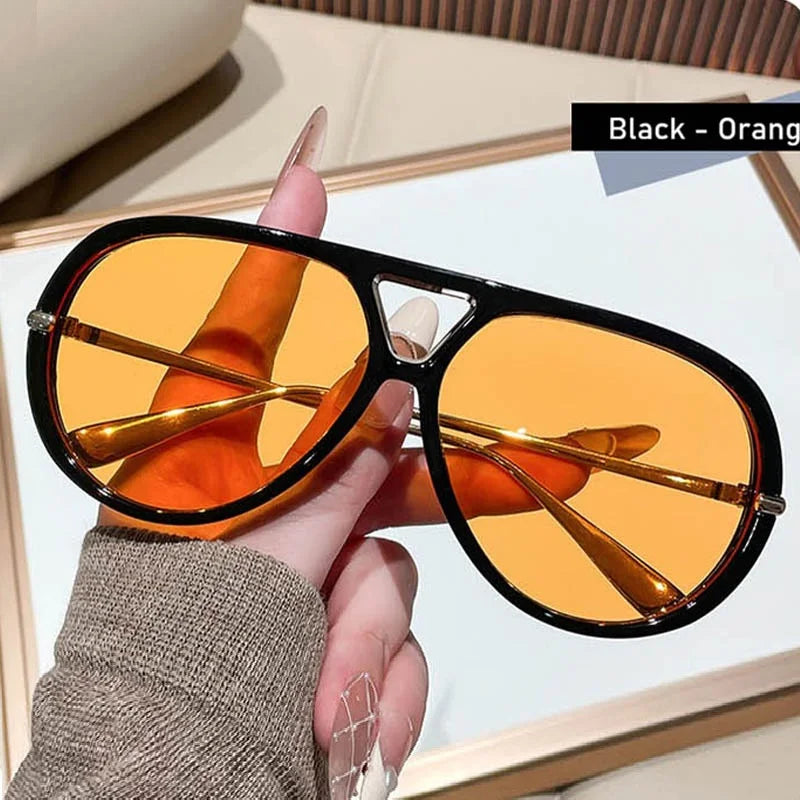 Outdoor Oversized Leopard Green Sunglasses