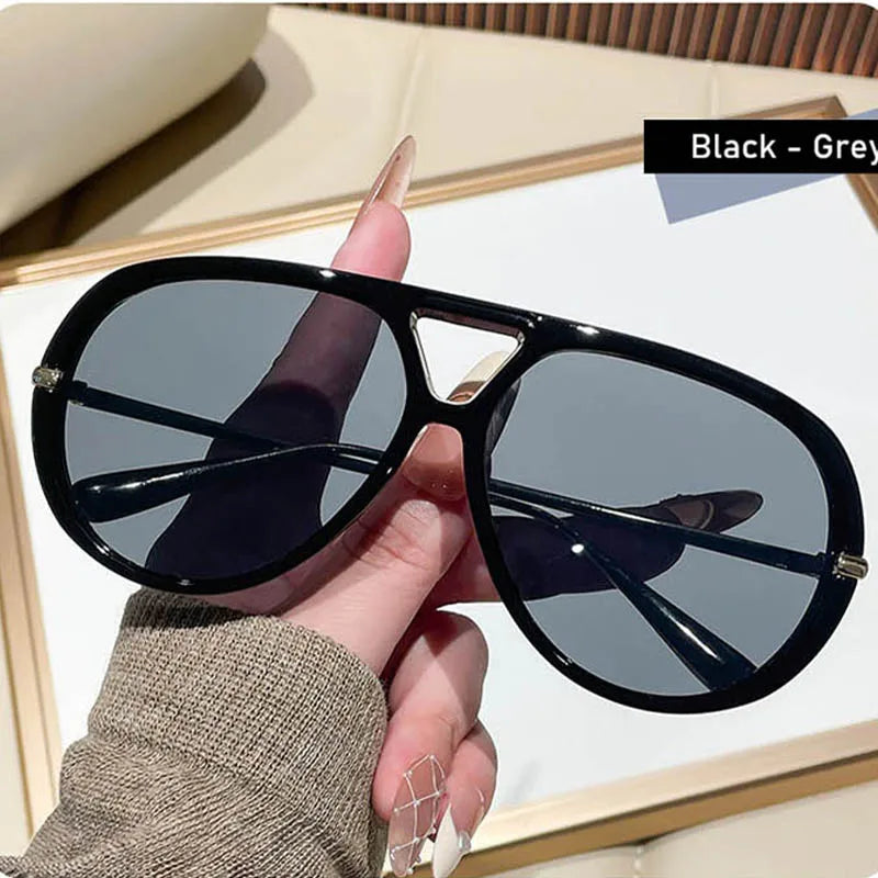 Outdoor Oversized Leopard Green Sunglasses