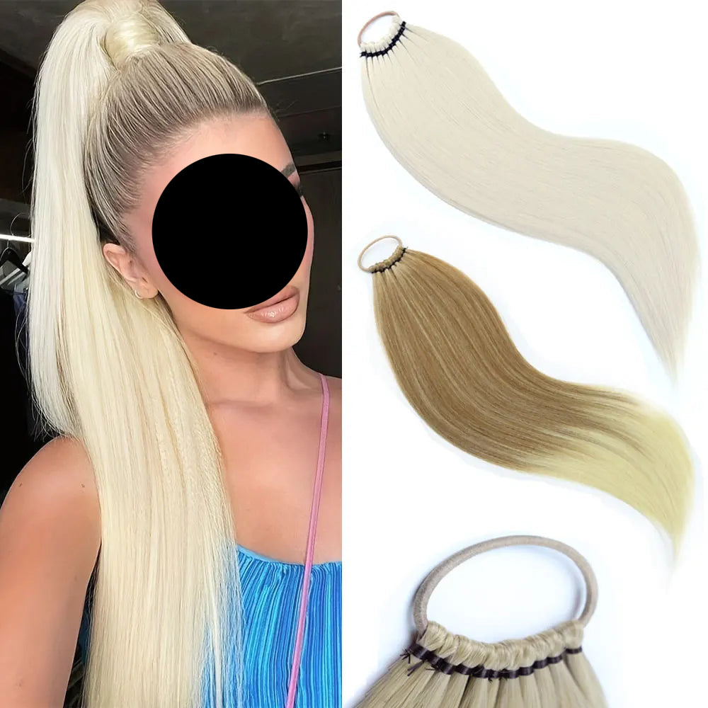 Overhead Tail Straight Synthetic Ponytail Hair Extensions