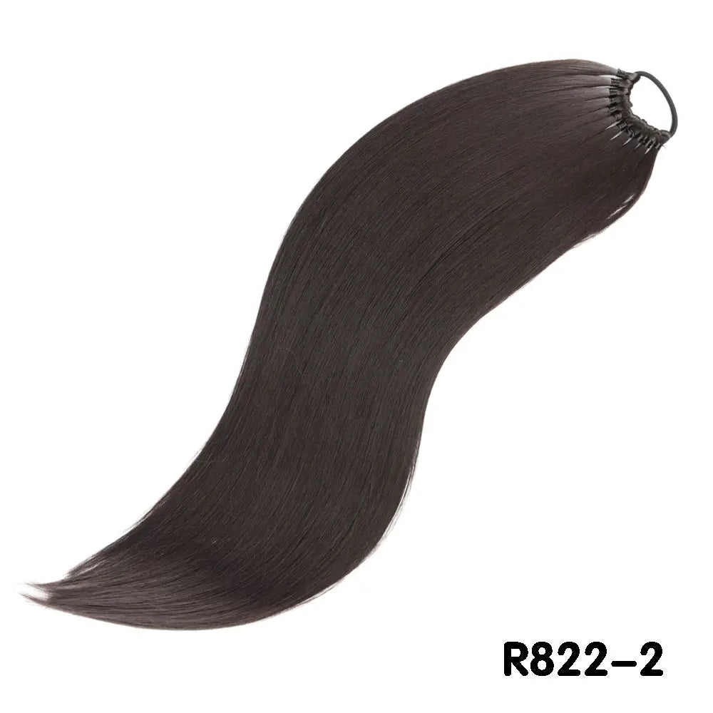 Black Overhead Tail Straight Synthetic Ponytail Hair Extensions