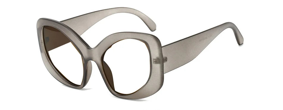 Gray Oversized Cat Eye Chunky Reading Glasses