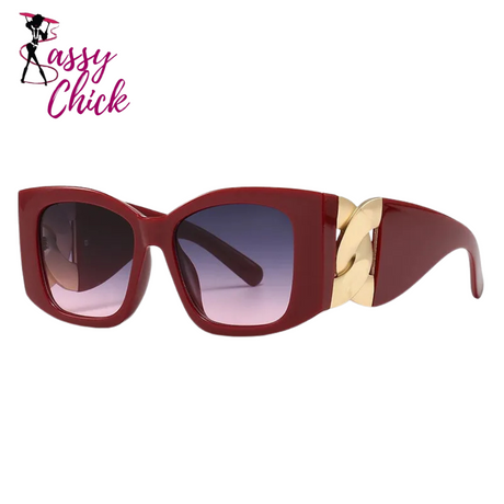 Oversized Cat Eye Gradient Shades Sassy Chick Logo
