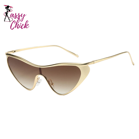 Oversized Cat Eye Sunglasses Sassy Chick Logo