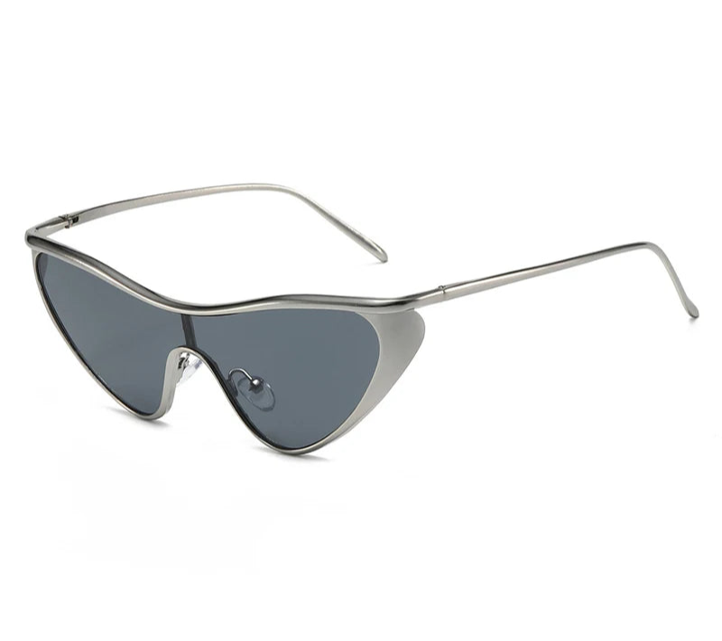 silver Oversized Cat Eye Sunglasses