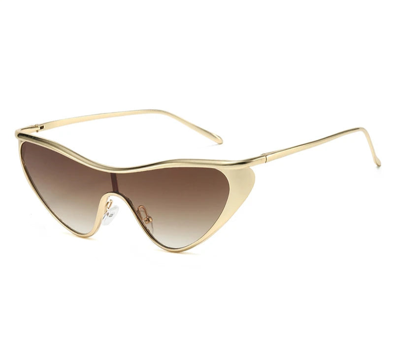 gold Oversized Cat Eye Sunglasses