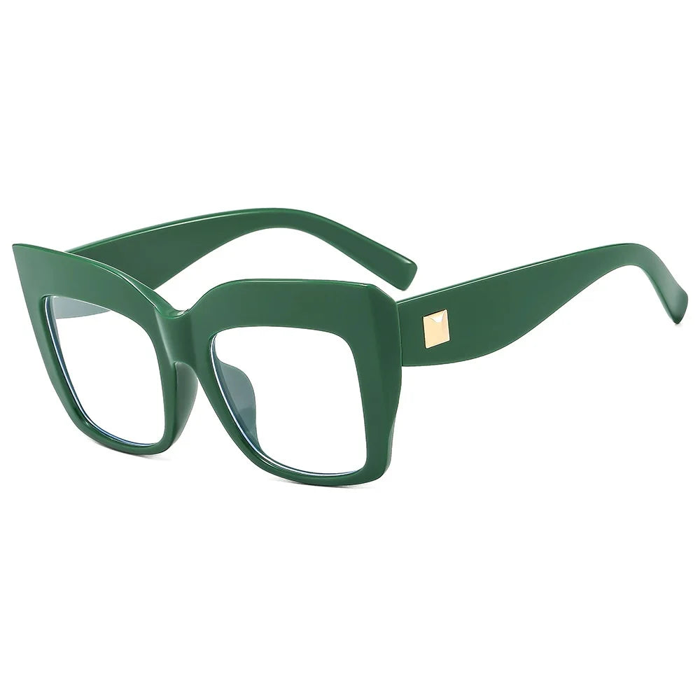 oversized eyeglasses for women green