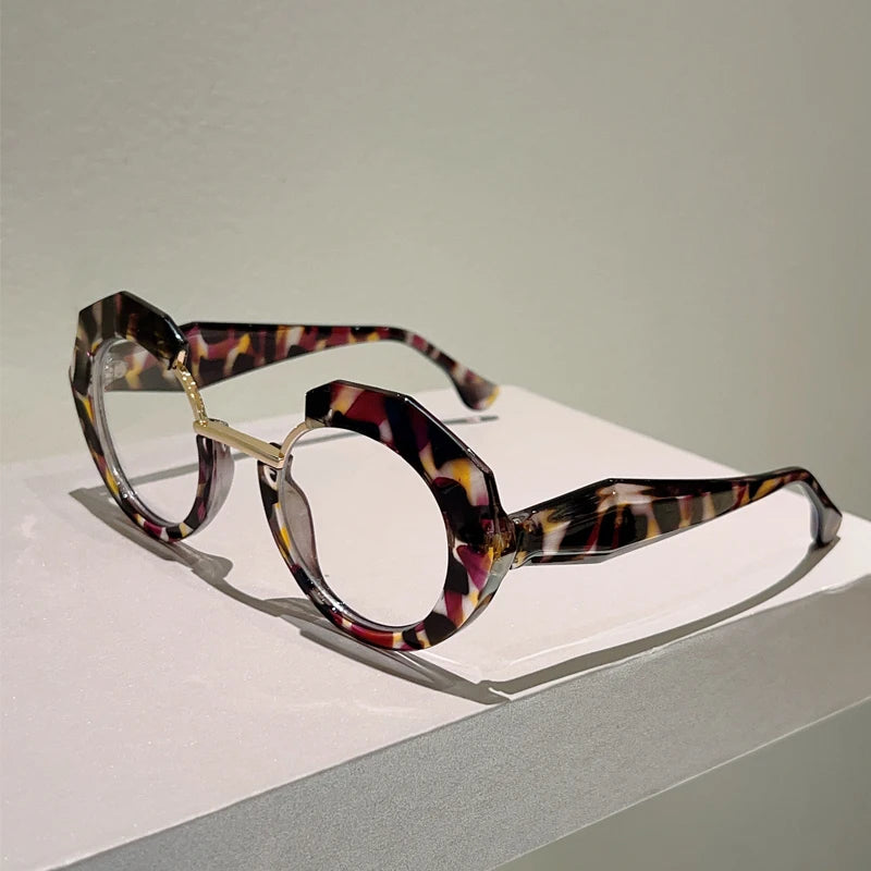 Leopard Oversized Fashion Blue Light Blocking Irregular Glasses