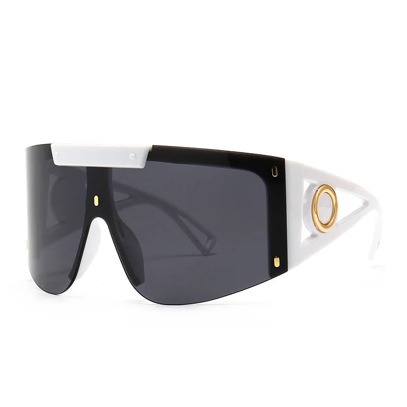 white black Oversized Goggle UV400 Vintage Sunglasses