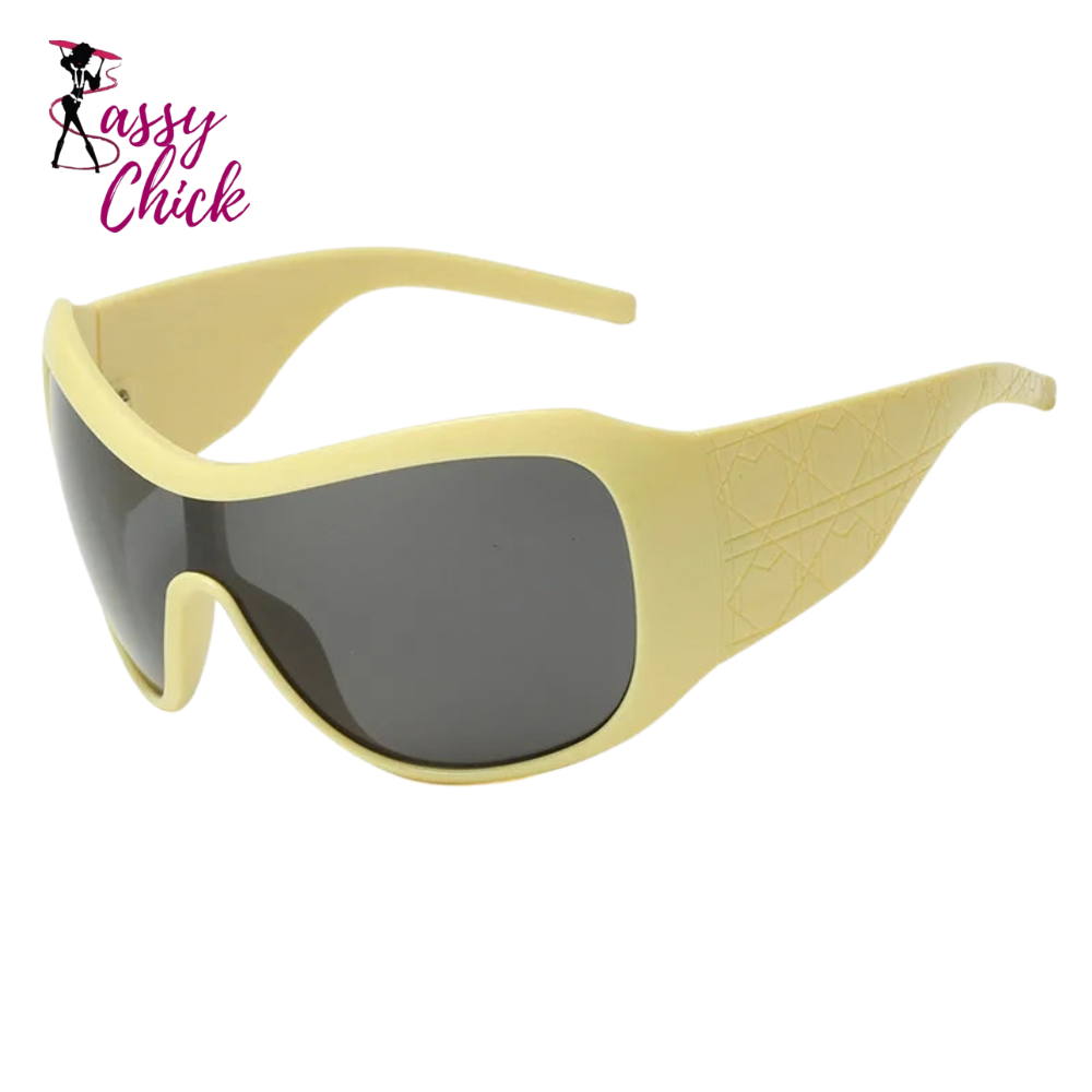 Oversized Gradient Sexy Sunglasses Sassy Chick Logo