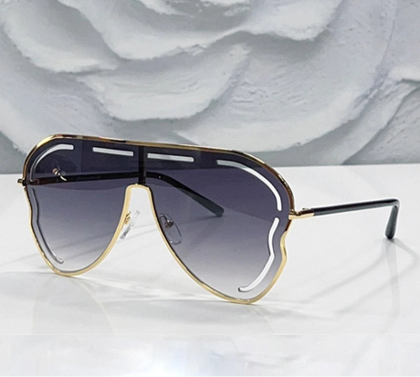 gradient black lens Oversized One-Piece Pilot Punk Sunglasses