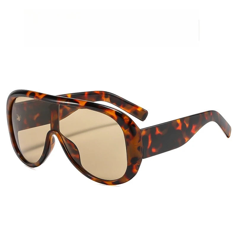 Leopard Oversized Retro Square Gradient UV400 Sunglasses