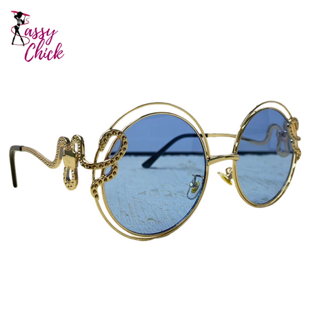 Oversized Round Sunglasses Sassy Chick Logo
