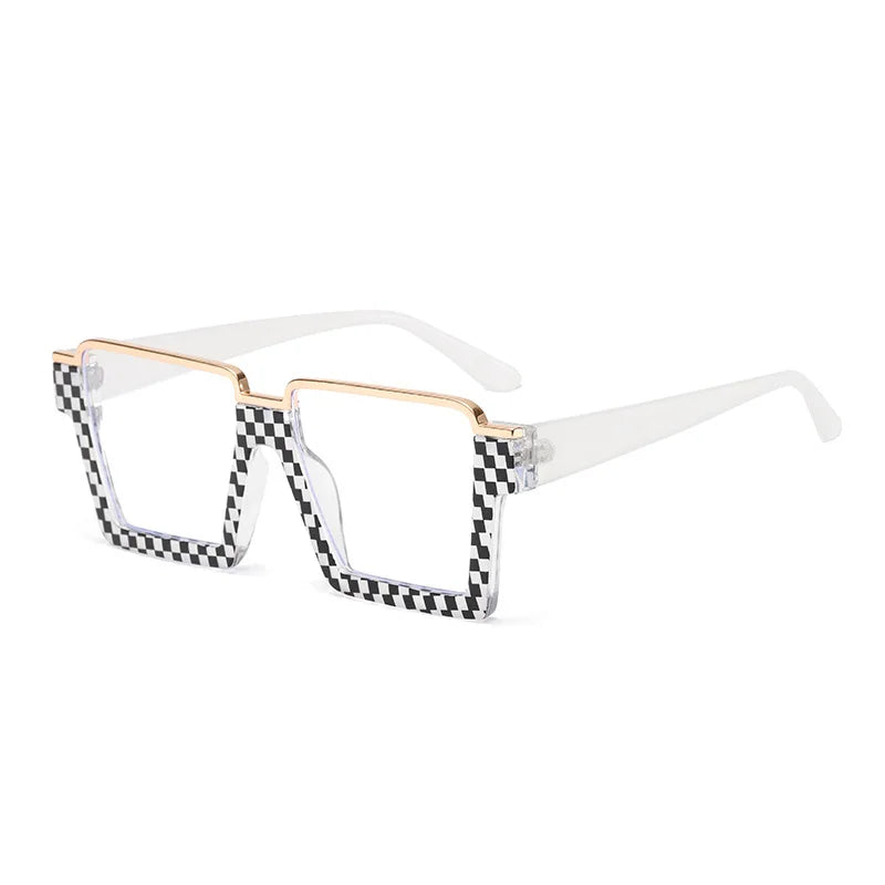White Black Oversized Scratch Resistant Lenses Reading Glasses