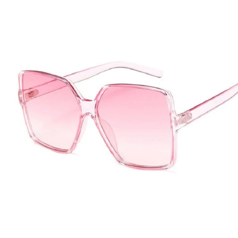 Pink Oversized Slim Design Square Fashion Casual Sunglasses