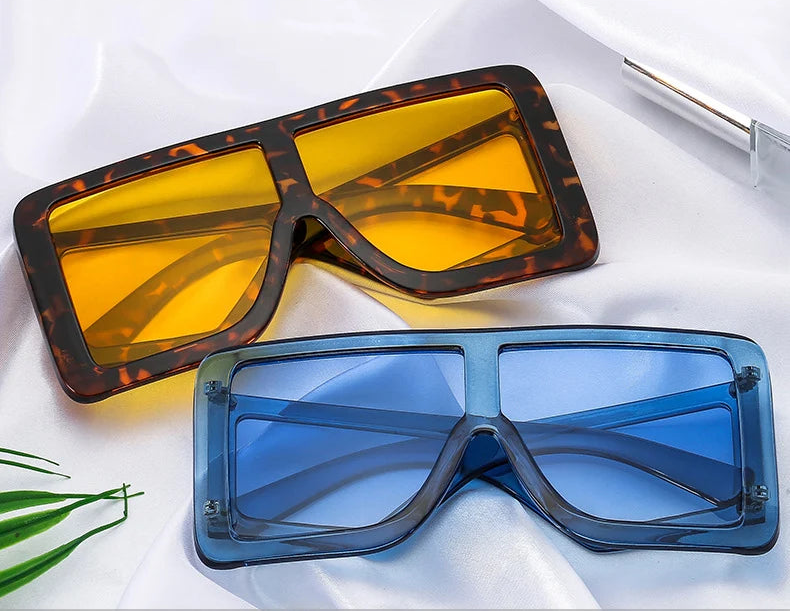 Oversized Square One Piece UV400 Sunglasses
