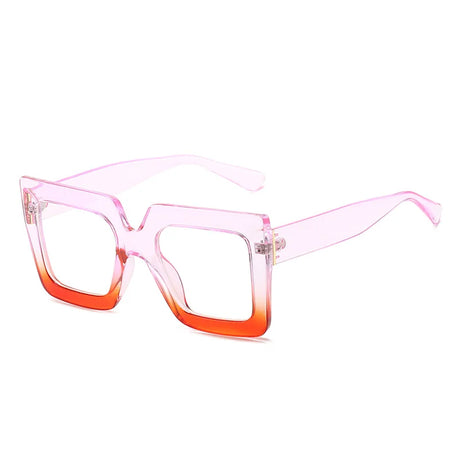 Oversized Square  Optical  Frames Eyeglass orange pink