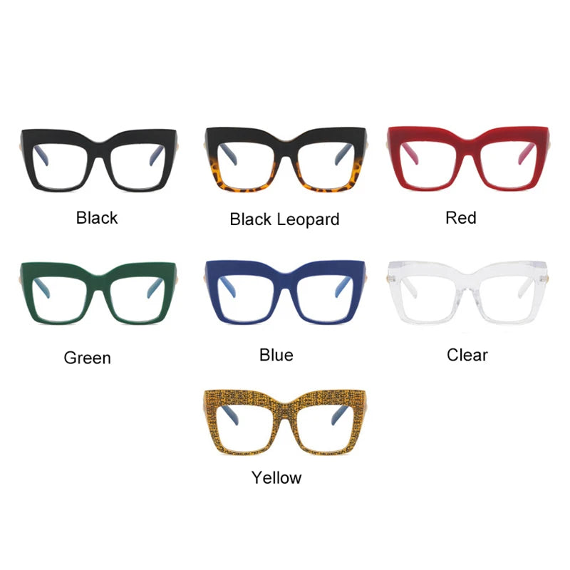 Collection of Oversized Square Reading Glasses Blue Light Eyeglasses