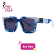 Oversized Square Travel Sunglasses Sassy Chick Logo