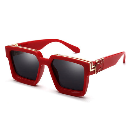 Oversized Square Travel Sunglasses red