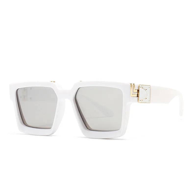 Oversized Square Travel Sunglasses white