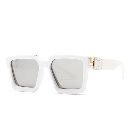 Oversized Square Travel Sunglasses white