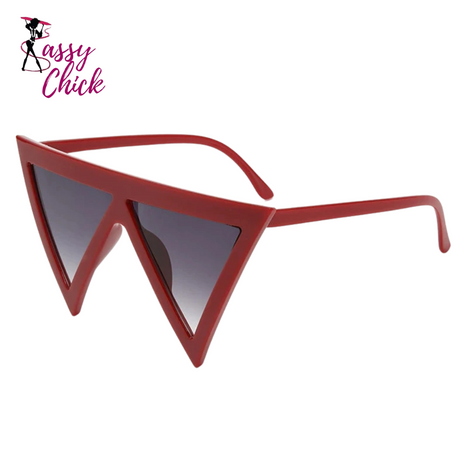 Oversized Triangle Punk Sunglasses Sassy Chick Logo