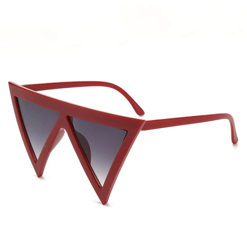 wine red Oversized Triangle Punk Sunglasses