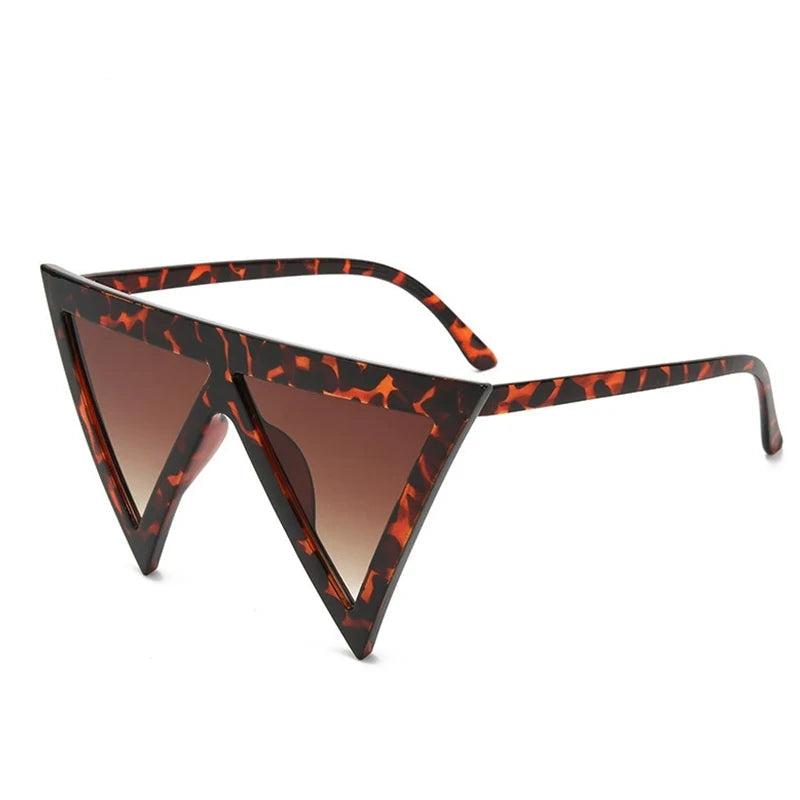 leopard Oversized Triangle Punk Sunglasses