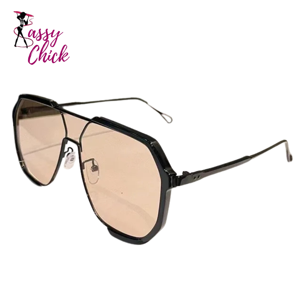 Oversized UV400 Fashion Sunglasses Sassy Chick Logo