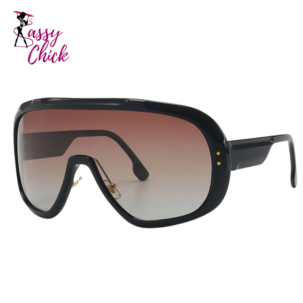 Oversized UV400 Goggle Sunglasses Sassy Chick Logo