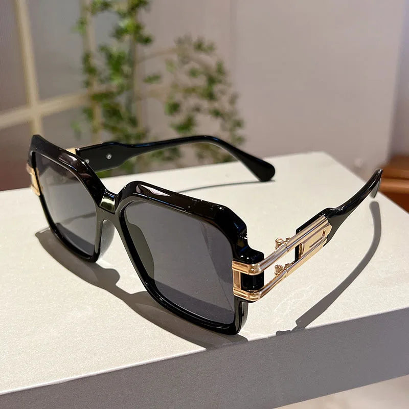 Black Oversized Vintage Square Sunglasses