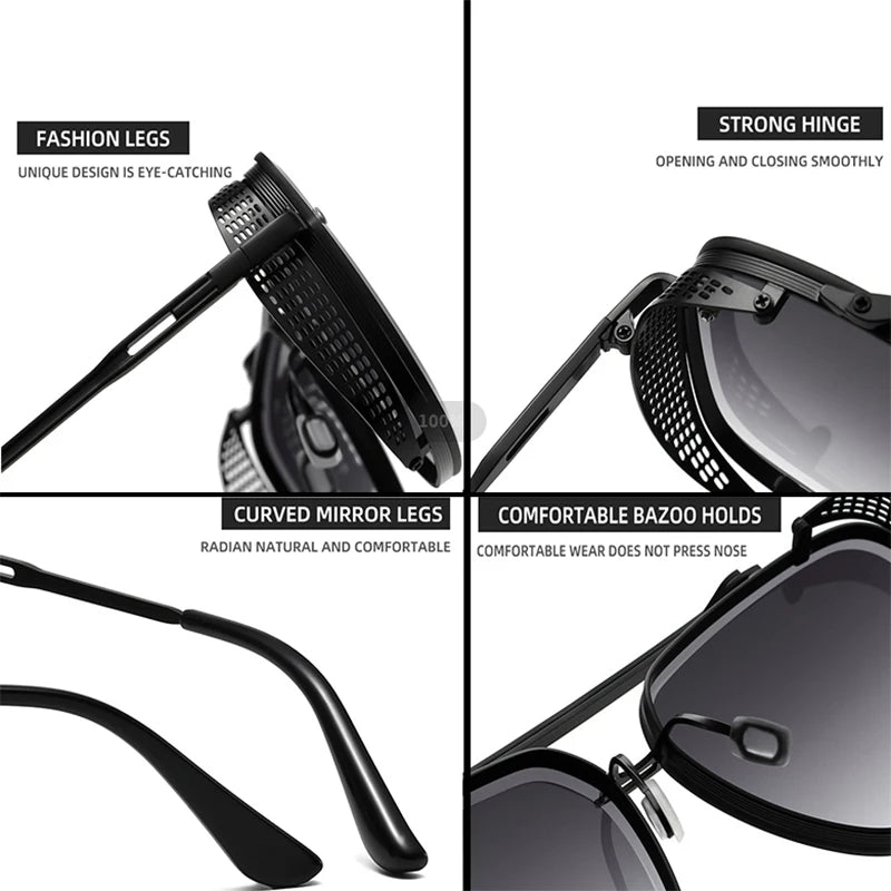 Details of Oversized Vintage Steampunk Sunglasses