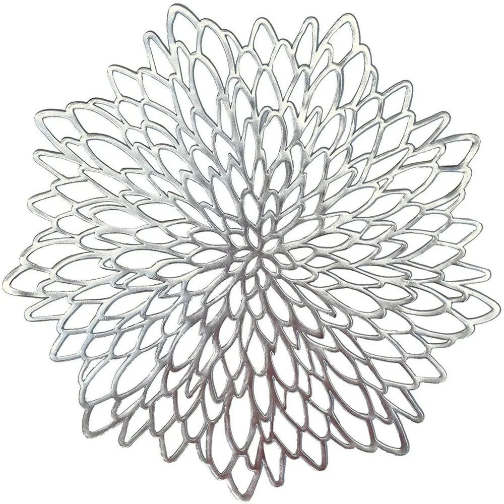 PVC hollow placemats set for dining table with coaster pads – 4/6/8 pieces