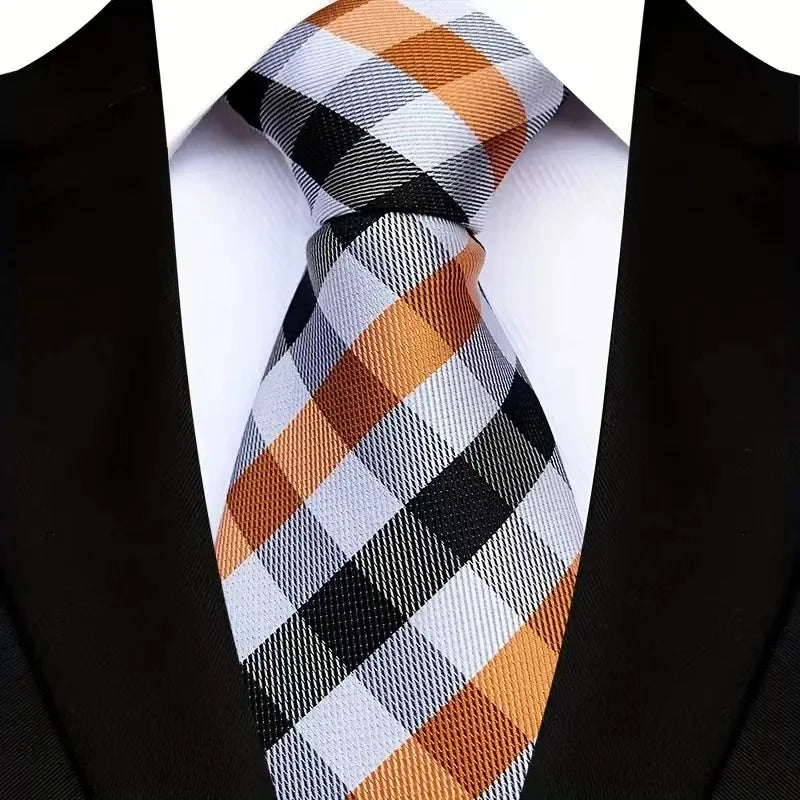 Black White Paisley For Man Groom Jacquard Woven Necktie