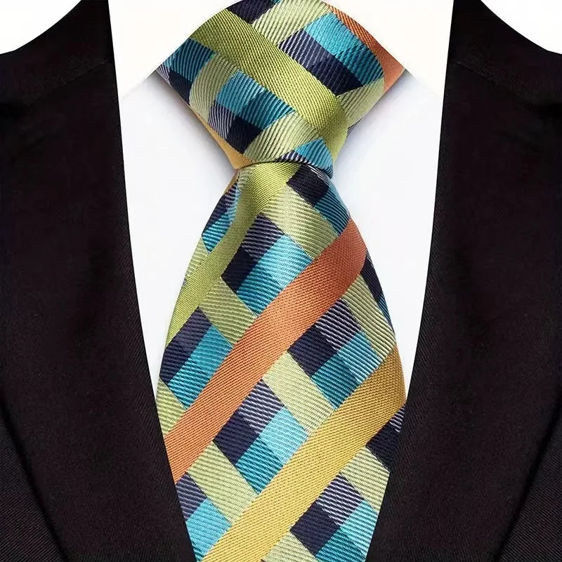 Green Paisley For Man Groom Jacquard Woven Necktie