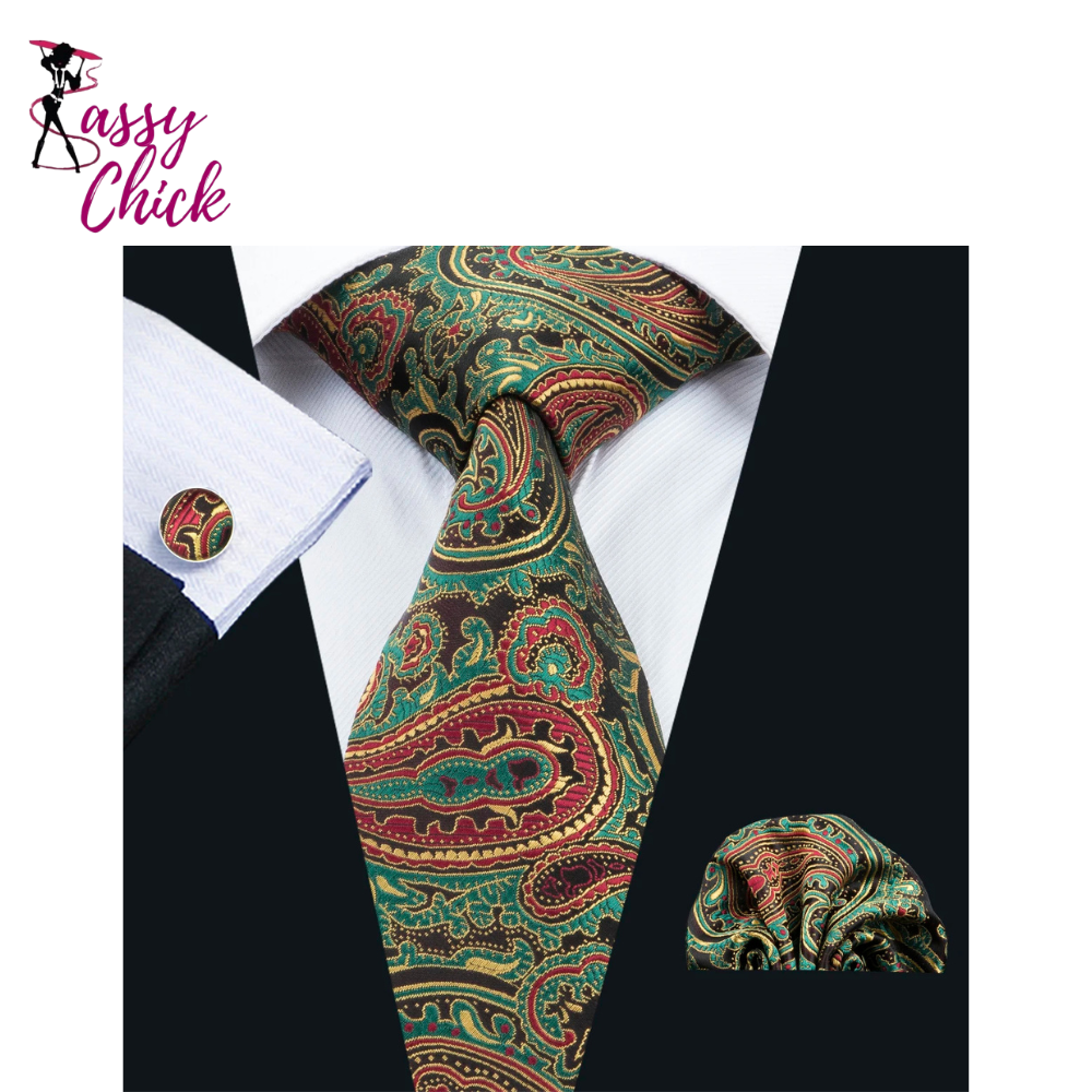 Paisley Gravata Handkerchief Silk Ties Sassy Chick Logo