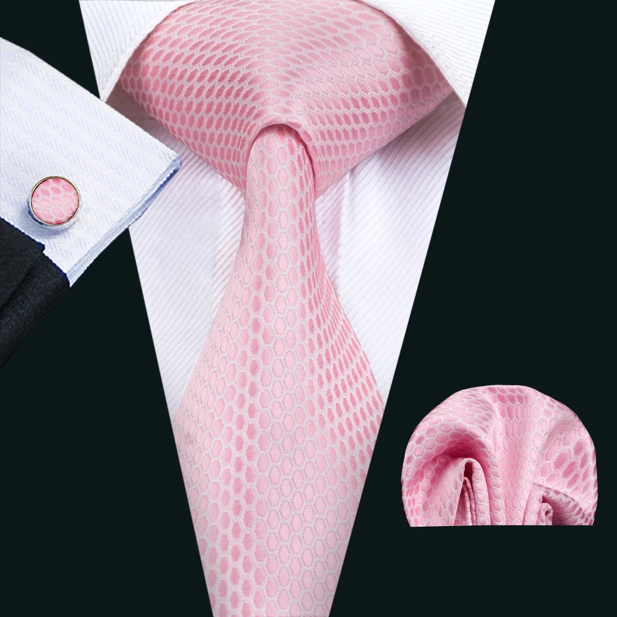 Pink Paisley Gravata Handkerchief Silk Ties