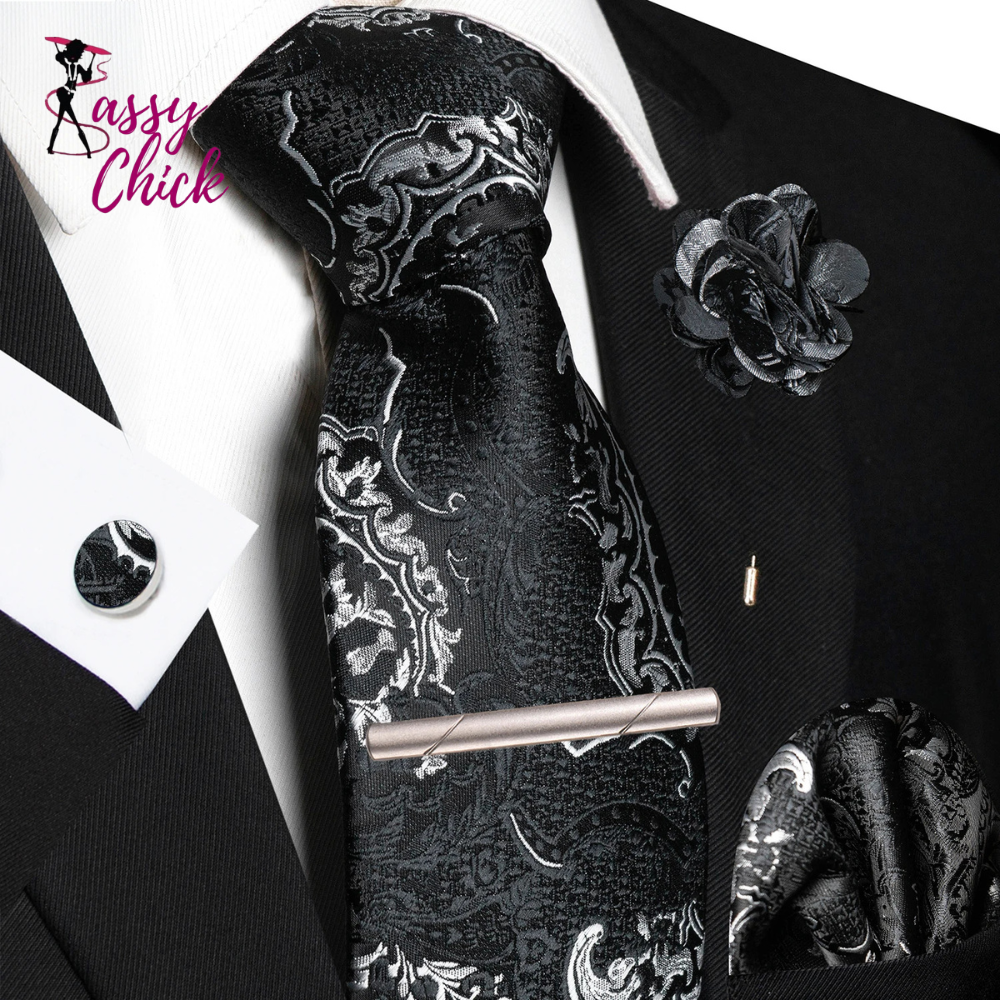 Paisley Hanky Cufflink Brooch Wedding Tie For Men Sassy Chick Logo