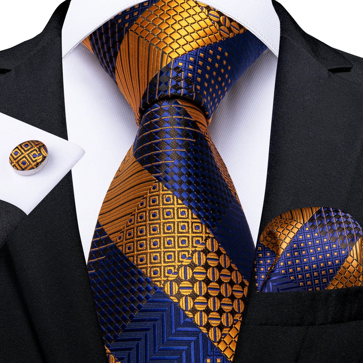 Paisley Silk Polyester Men's Ties yellow blue