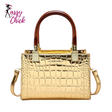 Patent Leather Small Square Handbags Sassy Chick Logo
